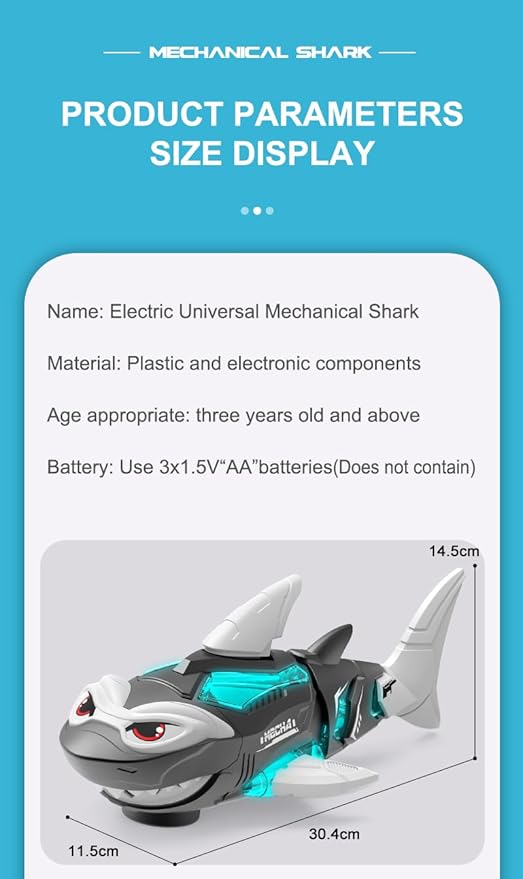 Electric RC Shark Fish Toys with Light & Spray Water Function for 0-3 Year olds Kid Boys Girls,Children's Toy forBathrooms,Christmas and Birthday Gift. (Black)