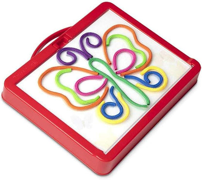 Melissa & Doug Rainbow Cord Picture & Pattern Maker Draw with Cords – 39 Cords, 6 Double-Sided Cards to Trace