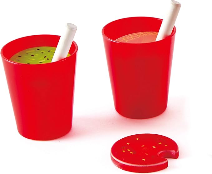 Hape Smoothie Blender | Multicolor Kitchen Smoothie Machine Play Set Complete with Cups & Straws