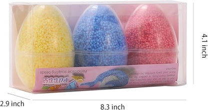 3 Colors Floam Clay Eggs, Foam Modeling Clay Supplies Toys Foam Beads Play Kit, DIY Educational Art Craft for Boys Girls, Kindergarten Preschool Creative Toys