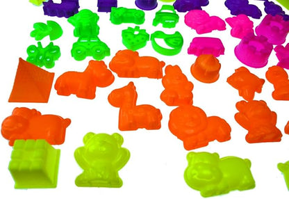50 Piece Deluxe Sand Molds Set - Safari Animals, Mini Castles and Geometric Shapes (Sand not Included) Any Molding Sand