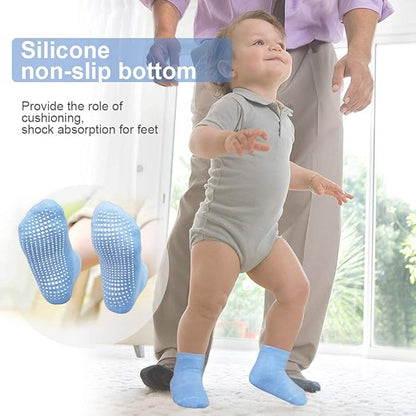 GRPSKCOS Baby Socks Non Slip 12 Pairs Toddler Anti Skid Socks for 0-7 Years Infants Little Kids Boys Girls