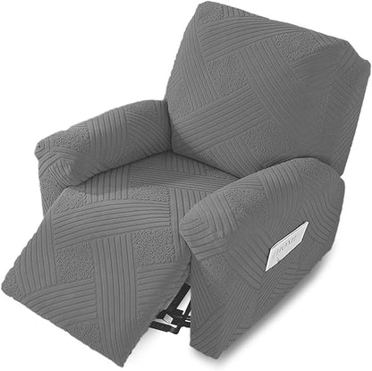 NORTHERN BROTHERS Oversized Recliner Cover - Lazy Boy Recliner Covers That Stay in Place, 4 Pieces Large Recliner Chair Covers 1 Seater, Light Gray
