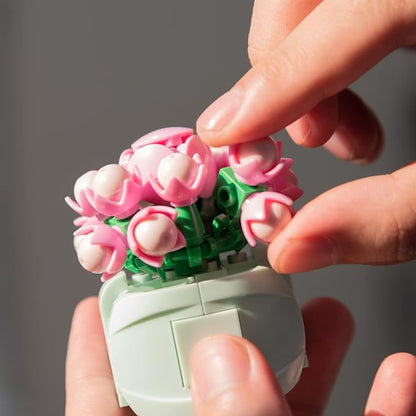 12 Flowers Succulents Building Set for Adults,Succulents Botanical Collection for Home Office Decor,Artificial Plant Building Kits,Gifts for Boys Girls 6+,Birthday Christmas(1185PCS)