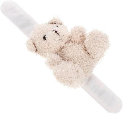 Abaodam Animal Slap Bracelet Bear Slap Bracelet Plush Stuffed Animal Hugger Snap Wrist Band for Kids Birthday Party