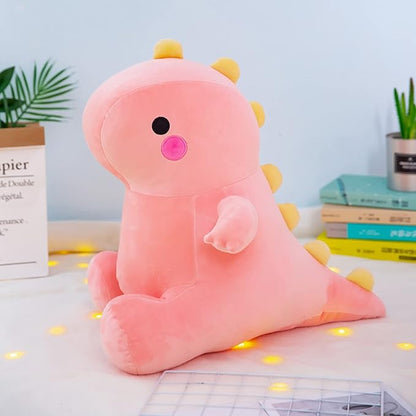 Cute Dinosaur Plush Toys, Fat Dinosaur Soft Stuffed Animals Toys Dolls, Dino Plushies Doll Cute Birthday Gifts for Kids Girls Boys (Pink,8in)
