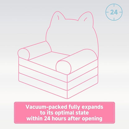 MONKISS 2-in-1 Toddler Couch Chairs Comfy, Kids Chair Couch, Mini Couch, Flip Out Sherpa Kids Sofa, Baby Couch, Chair for Toddlers 1-3, Kids Lounge Chair Reading Chair, Kids Couch Bed Fold Out, Dog