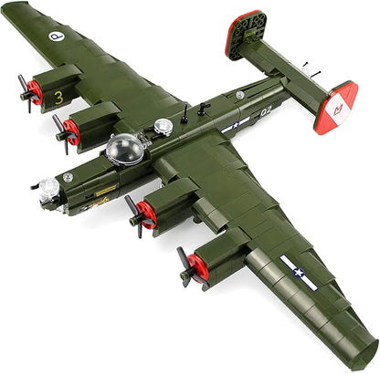 Feleph B-24 Liberator Bomber Aircraft Model Kit Airplane 788 Pieces Blocks WW2 Military Building Set for Kids Ages 6+ Compatible with Major Brands