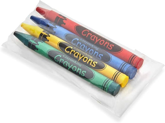 CrayonKing 75 Sets of 4-Packs in Cello (300 total bulk Crayons) Restaurants, Party Favors, Birthdays, School Teachers & Kids Coloring Non-Toxic Crayons