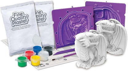4M Mould & Paint - 3D Dragon, Plaster Cast and Paint Two Dragons, Arts and Crafts Painting Kit for Boys and Girls Ages 5 Years and Up