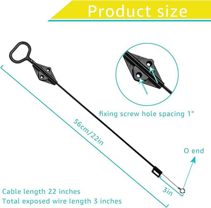 D-Ring Recliner Handle Replacement, Compatible with Lazy boy Handle Parachute Recliner Release Extension Cable, 22 inch Inclined Sofa seat Handle Replacement Accessories