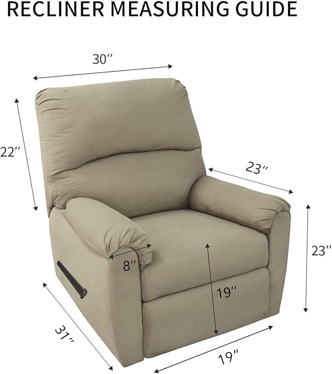 PureFit Reversible Quilted Sofa Cover, Water Resistant Slipcover Furniture Protector, Washable Couch Cover with Non Slip and Elastic Straps for Kids, Dogs, Pets (Small Recliner, Gray/Light Gray)