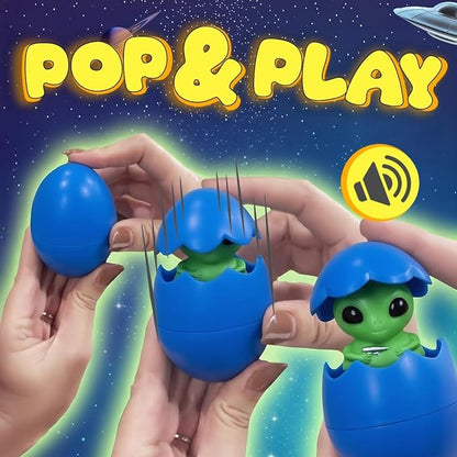 Egg Pops Talking Easter Egg Toy - Figure Pops Up & Plays Sounds, Easter Basket Stuffers for Teens - Interactive Kids Toys or Funny Gag Gifts for Teens, Cute Collectible Spring Character (Alien)
