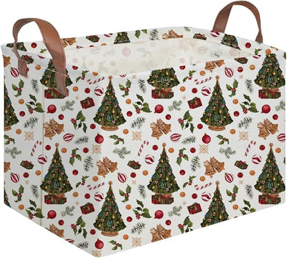 Rectangular Christmas tree Basket,Nursery Hamper,Waterproof and foldable Tree Basket Baby Storage Bin,Boy and Girls Christmases Room Decor,gift basket(Christmas tree)
