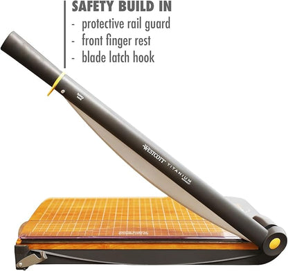 Westcott 12'' TrimAir Wood Guillotine Paper Cutter & Paper Trimmer, 30 Sheet (15106)