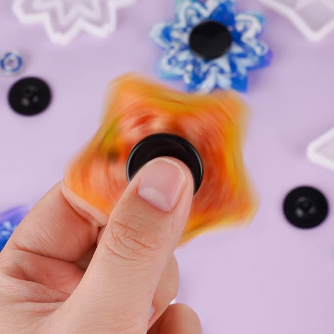 NiArt Fidget Spinner Toy DIY Bearing with Caps Set 48-Pack, MR137 0.5" Single-Sealed Chrome Steel Bearing Balls Replacement High Speed 13mmx7mmx4mm Epoxy Resin Casting Craft Skateboard Stress Reliever