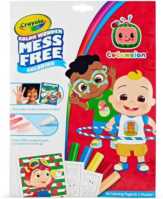 Crayola Cocomelon Color Wonder Coloring Set, Cocomelon Coloring Pages, Mess Free Coloring for Toddlers, Travel Activity, Gift for Kids