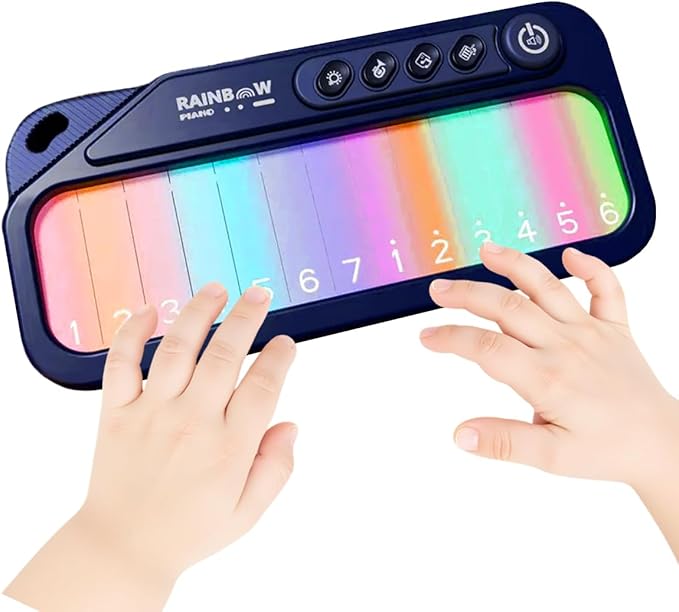 Kids Mini Piano Toy, BPA-Free Light Up Keyboard, Portable Travel Learning Toys for Toddlers, Music Interactive Birthday Gift for 3 4 5 6 Year Old Boys Girls Children(Dark Purple)