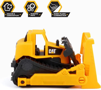 CAT Construction Toys CAT Construction Fleet 10" Bulldozer Toy - Sturdy Plastic Construction & Real Working Parts - Perfect Indoor & Outdoor Toys for 3-Year-Old Boys & Girls