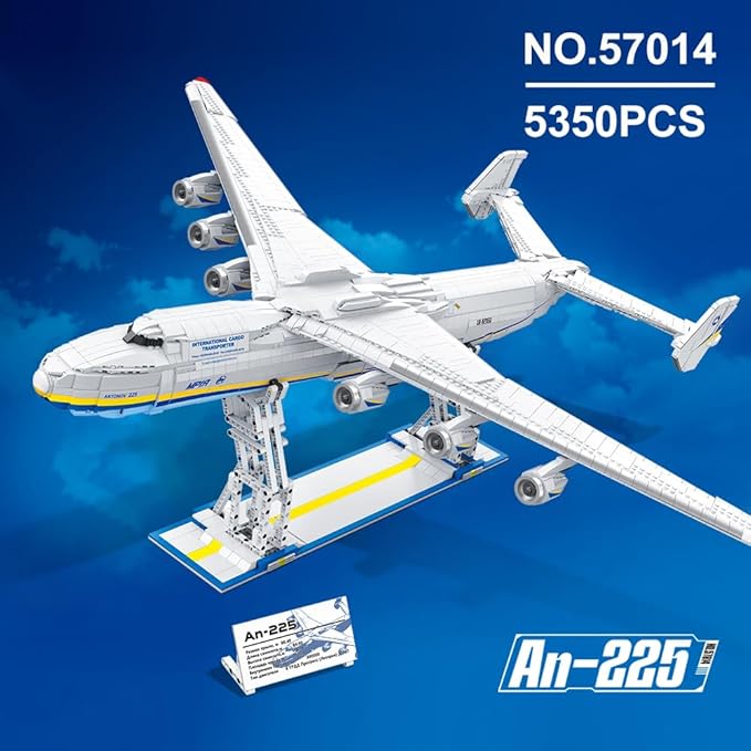 MISINI 57014 An-225 Large Transport Aircraft Building Blocks Set, 5350 PCS MOC Airplane Model Building Kits, Military Fan Model Collection Educational Toys Gifts for Kid and Adult