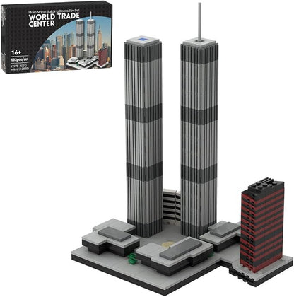NY World Trade Center Modular Building Blocks Set, 1/2000 World Famous Architecture Landmark New York City Skyline Collection Model for Adult, Designed by bru_bri_mocs, 982 PCS