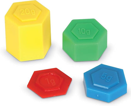 Learning Resources Hexagram Weights - Set of 54 Pieces, Ages 8+ Math Teacher Supplies, Math Learning Tools, Math Games for Kids