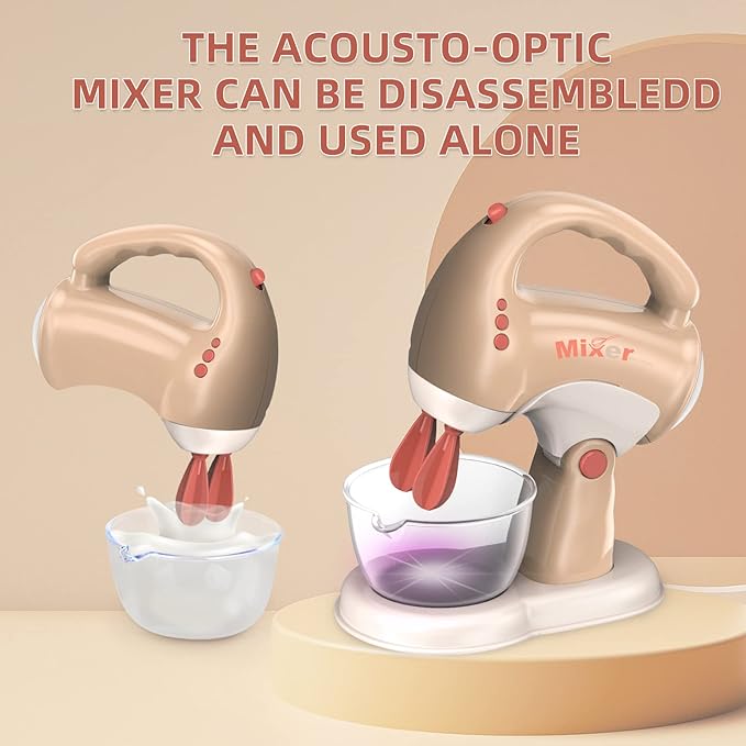 Play Kitchen Toys for 3 4 5 6 7 8 Year Old, Pretend Play Kitchen Appliances Toy Set with Blender, Coffee Maker, Mixer and Toaster,Christmas & Birthday Gifts for Kids Age 3-5 4-6 6-8 Girls