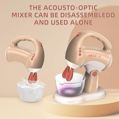 Play Kitchen Toys for 3 4 5 6 7 8 Year Old, Pretend Play Kitchen Appliances Toy Set with Blender, Coffee Maker, Mixer and Toaster,Christmas & Birthday Gifts for Kids Age 3-5 4-6 6-8 Girls