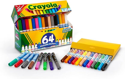 Crayola Washable Marker Set, 48 Broad Line Markers for Kids, 8 Gel Markers, 8 Window Markers, Gifts for Boys & Girls, Ages 3+