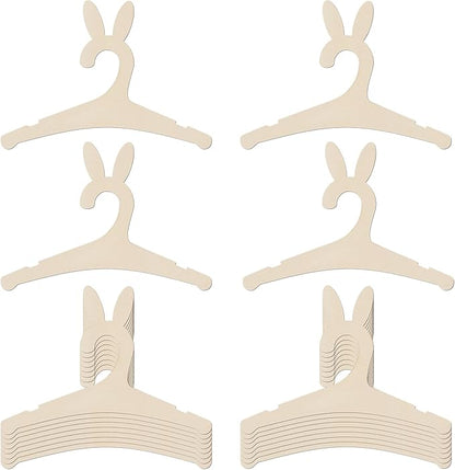 20 Packs Wooden Baby Hangers for Baby Clothes, Cute Bunny Ears Wood Newborn Baby Girl Boy Hangers for Nursery 9 Inch Kids Toddlers Children Infant Hangers for Baby Shower Crate Closet Clothing Storage