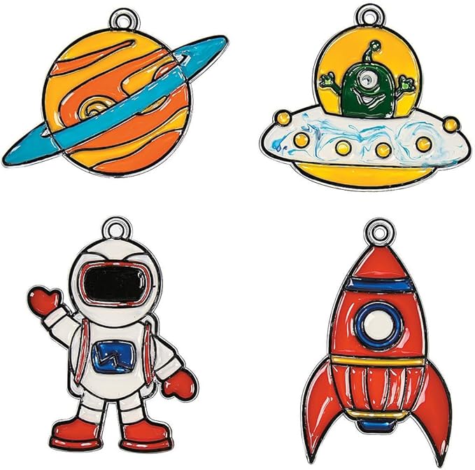 Fun Express Outer Space Suncatchers, Makes 24 - VBS Vacation Bible School Supplies/Decor - DIY Crafts for Kids and Fun Home Activities