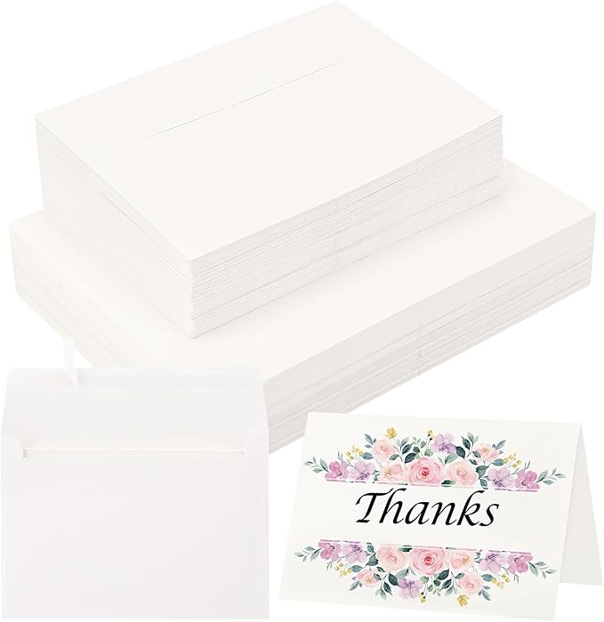 15 Sets Blank Watercolor Cards with Envelopes 4 x 6 in Cotton Watercolor Paper Cards 140lb/300GSM Foldable Watercolor Postcards with Envelopes for Greeting Cards Birthday Wedding Invitations