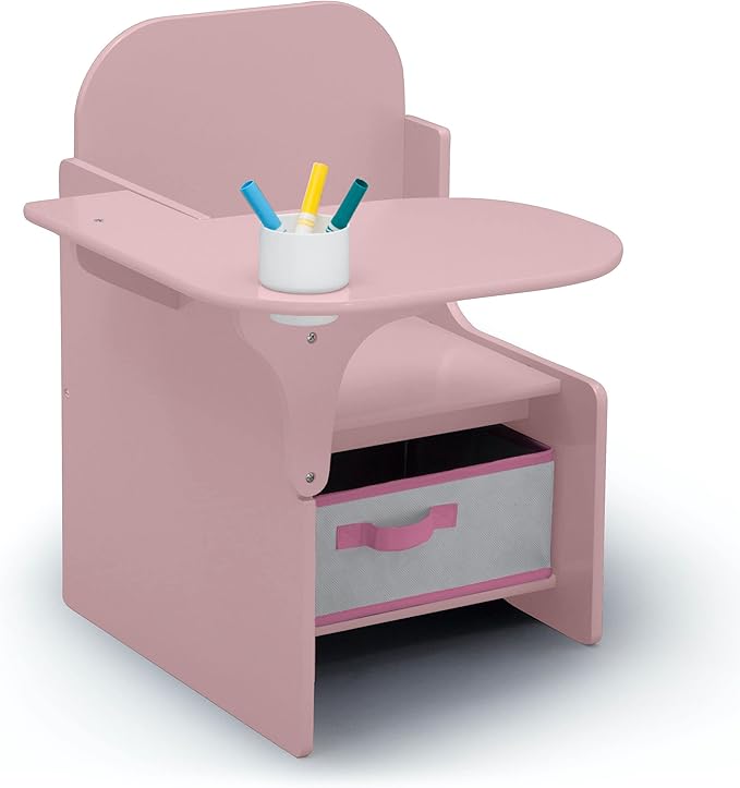 Delta Children MySize Chair Desk with Storage Bin - Greenguard Gold Certified, Dusty Rose