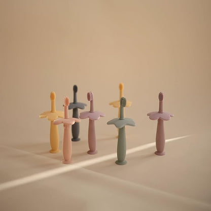 mushie Flower Toddler Training Toothbrush (Daffodil)