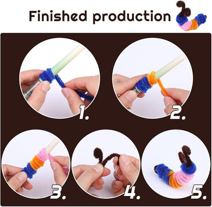 60 Pieces Brown Pipe Cleaners, Christmas Craft Pipe Cleaners,Pipe Cleaners Chenille Stem,Pipe Cleaners Bulk,Art Pipe Cleaners for Creative Home Decoration Supplies Arts and Crafts Project