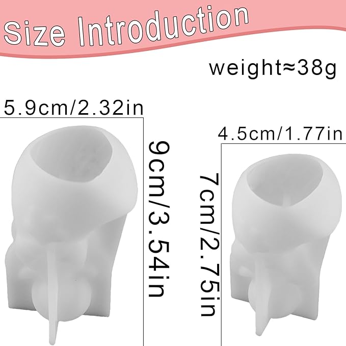 2Pcs Angel Resin Silicone Mold Set Clear Epoxy Resin Casting Molds for Flower Preservation DIY Bookends Art Crafts Home Decor Ornament Keepsake Making Casting Projects Soap Clay Candle