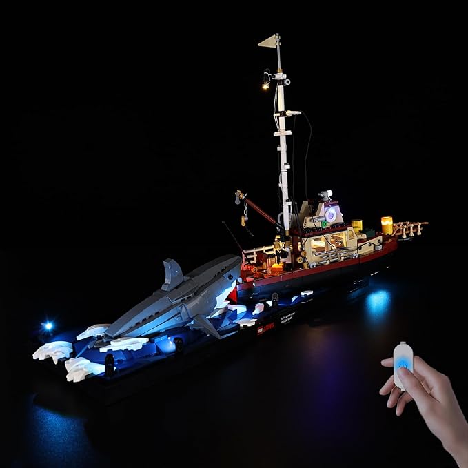 Nitemode LED Light Kit Compatible with Lego Jaws 21350, Upgraded Brightness Adjustable Lighting Accessories(No Model)