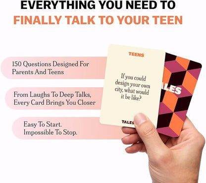 TALES 150 Conversation Cards, Teens Edition, Fun Family Games for Teens, Perfect for Dinners, Road Trips, Classrooms & Game Nights, Gifts & Gatherings, Conversation Starters to Spark Creativity
