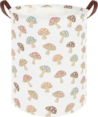 Mushroom hamper,Laundry Basket,Collapsible Canvas Waterproof Storage Bin,Nursery Hamper,Gift Baskets,baby Laundry Hampers,Room Decor(Mushroom)