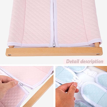 Montessori Wooden Toys for Dressing Learning Board Learning Basic Dressing Skills - Buttons, Snaps, Zippers, Belt Buckles & Velcro Toys for 1 2 3 Year Old Toddlers Sensory Toy Gifts(Zipper Clothing)