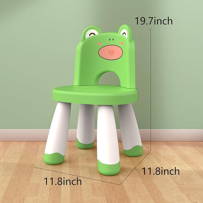 Kids Plastic Chair, Durable and Lightweight Kids Chair,11" H Seat, Indoor or Outdoor Use for Toddlers Boys Girls Birthday Gifts (Green)