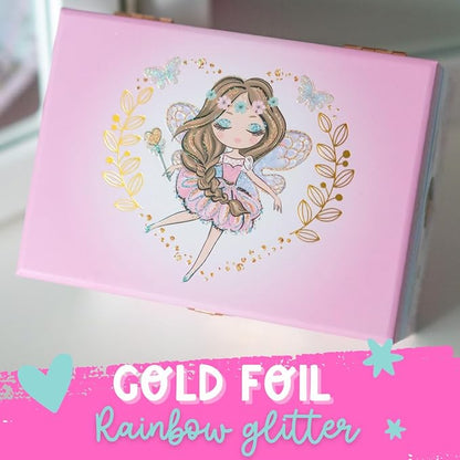 Musical Fairy Jewelry Box for Girls - Kids Music Box with Spinning Fairy and Mirror, Princess Gifts for Little Girls, Jewelry Boxes, Childrens Birthday Gift - Ages 3-10, Pink