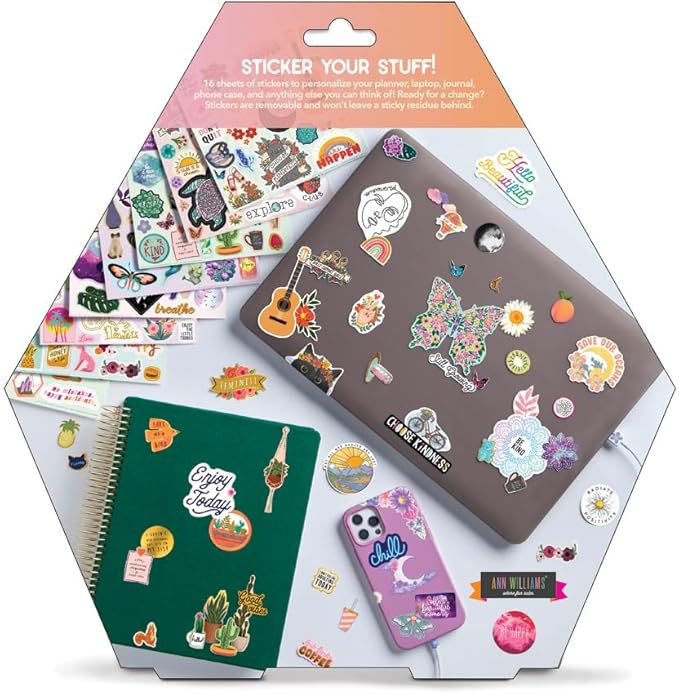 Craft Crush — Commitment-Free Removeable No Mess Stickers — Add to Laptops Phone Cases & More — Over 400 Stickers — For Ages 13 and Up
