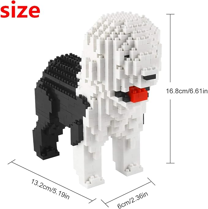 Larcele Micro Dog Building Blocks Pet Mini Building Toy Bricks,950 Pieces KLJM-02 (Old English Sheepdog)