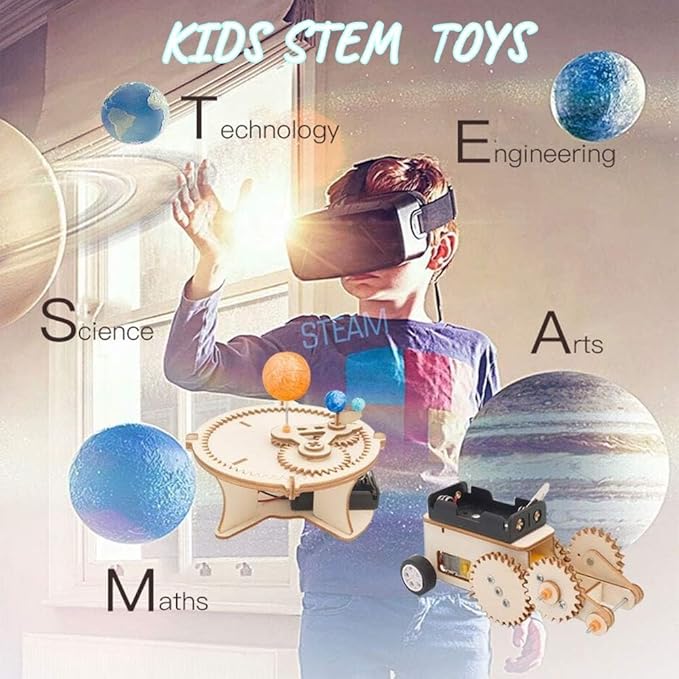 STEM Toys for Kids Ages 8-12, Wood Crafts Building Kits for Boys 6-8, Science Experiment Projects by Wooden 3D Puzzles Engineering Model Kit for 7+ 8 9 10 12 14 Years Old