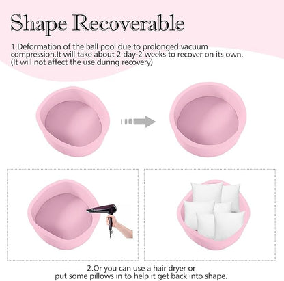 SHJADE Ball Pit for Toddlers, 35.4"x 11.8" Foam Ball Pits, Indoor Soft Round Baby Playpen for Children, Ideal Gift for Toddlers, Pink, (Balls not Included)