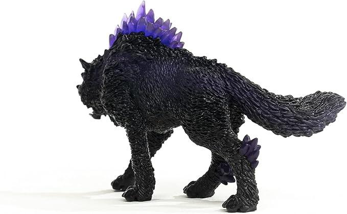 Schleich Eldrador Creatures Mythical Shadow Wolf Action Figure - Featuring Purple Coat and Translucent Back Crystals, Durable Toy for Boys and Girls, Gift for Kids Age 7+