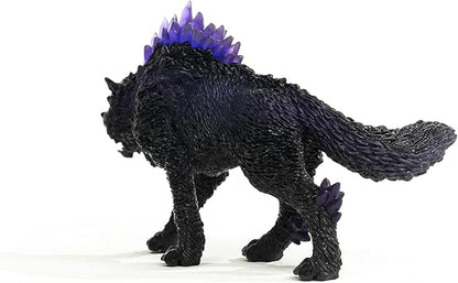 Schleich Eldrador Creatures Mythical Shadow Wolf Action Figure - Featuring Purple Coat and Translucent Back Crystals, Durable Toy for Boys and Girls, Gift for Kids Age 7+
