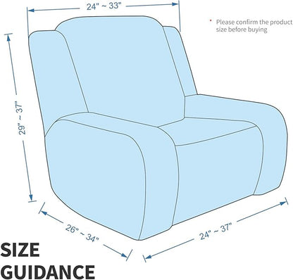MAXIJIN Recliner Cover Slipcovers for Living Room 4 Pieces Stretch Jacquard Recliner Chair Cover Soft Fitted Recliner Protector with Elastic Bottom for Kids, Pets (Recliner, Peacock Blue)