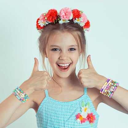 Preppy Friendship Bracelets for Girls Jewelry: Stackable Surfer Bracelets for Women Teen Girls Stuff